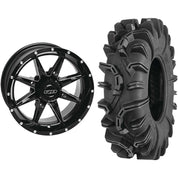 Set of 2 Mounted Wheel and Tire Kit Wheel: 14x7 5+2 4/110 Tire: 27x10-14 6 Ply