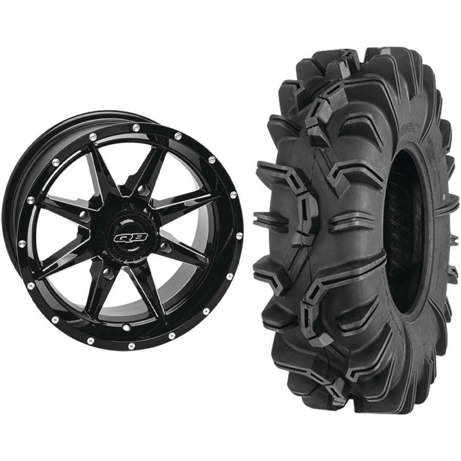 Set of 2 Mounted Wheel and Tire Kit Wheel: 14x7 5+2 4/110 Tire: 27x10-14 6 Ply