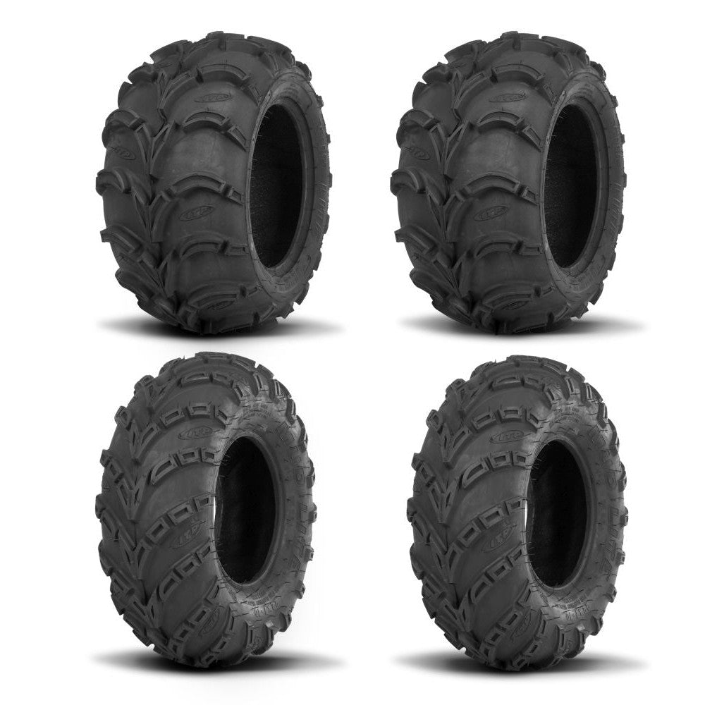 ITP Two Each Mud Lite Tires Rear [25x11-10] And Mud Lite Tires Front [24x8-12]