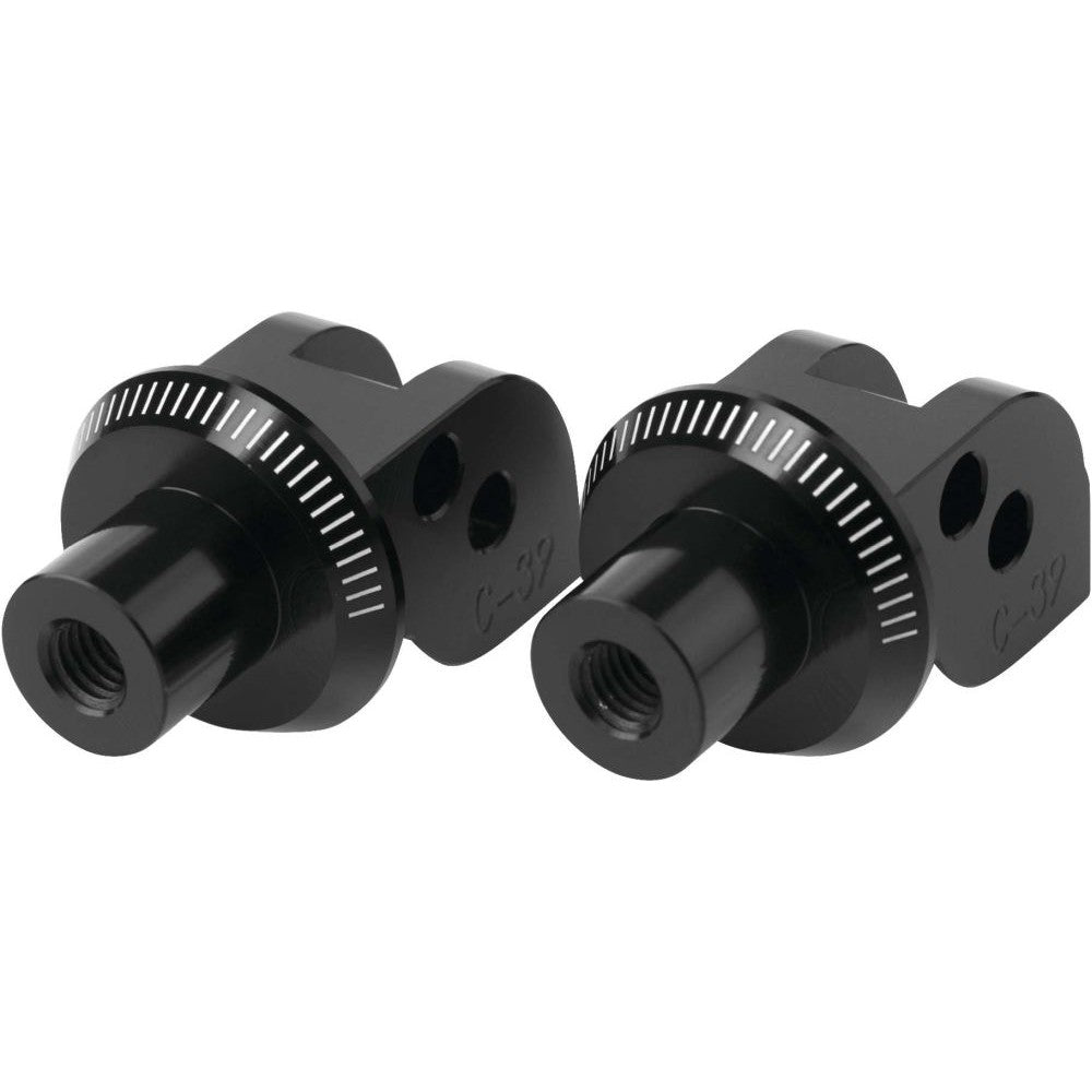 Puig Adventure Footpeg Adaptors Black Front - 7874N