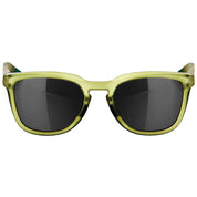 100% Hudson Sunglasses Matte Translucent Olive Slate with Black Mirror Lens - 61028-296-61
