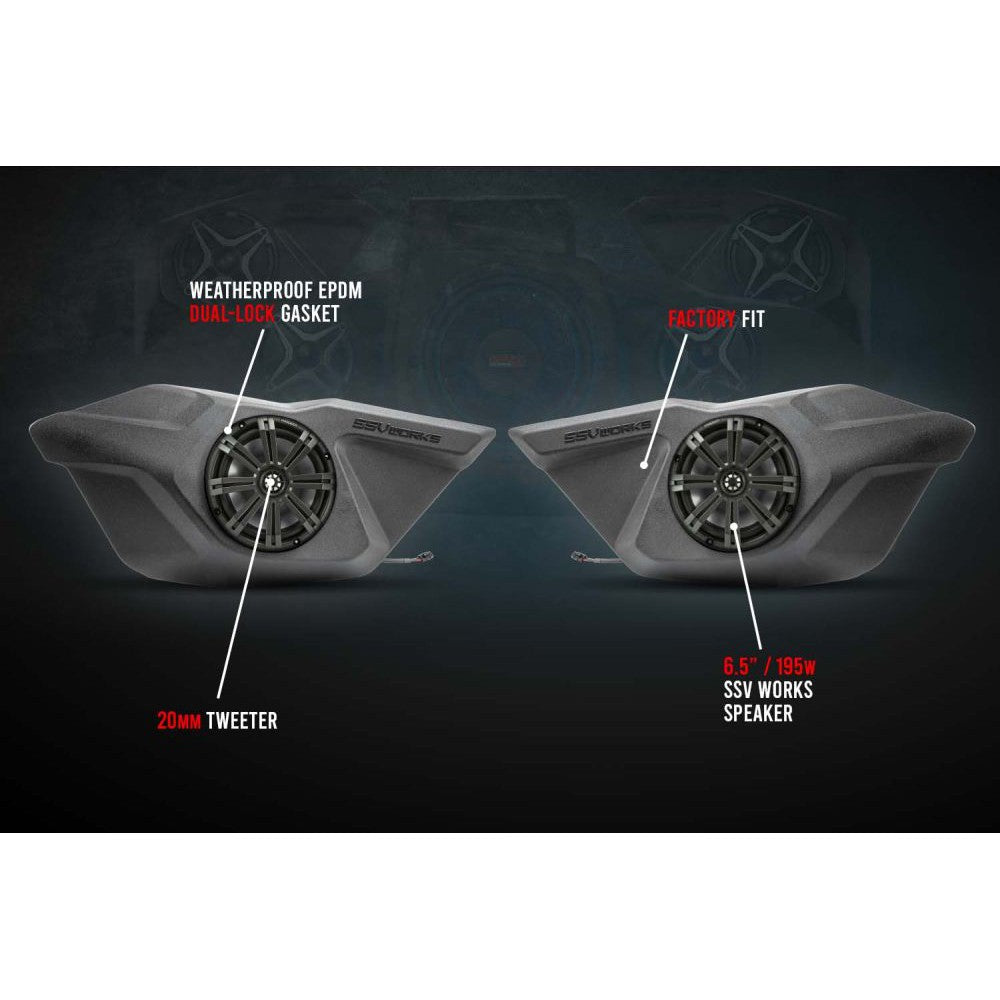 SSV Works Phase X Kicker 5-Speaker Plug-And-Play System For Polaris RZR Pro XP 2020-2022