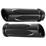 Arlen Ness Black Deep Cut Comfort Hand Grips for Harley Cable FXD ST FLH XL New
