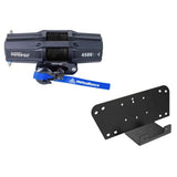 Kit de cabrestante Viper V2 UTV de 2087 kg (4500 lb) con carrete estándar y cuerda sintética negra de 12 m (40 pies) con soporte para Kawasaki Mule 600 610 (2005-2016)