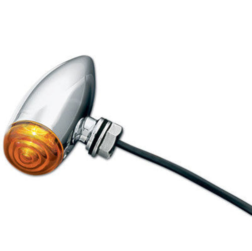 Kuryakyn Chrome Super Bright Amber LED Mini Bullets Turn Signals Indicator Set