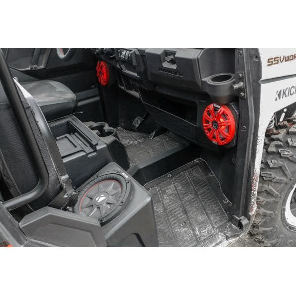 SSV Works Cage Mounted 6.5" Speakers And Subwoofer W/ Unloaded Speaker Boxes For Polaris RGR XP 1000 18-22