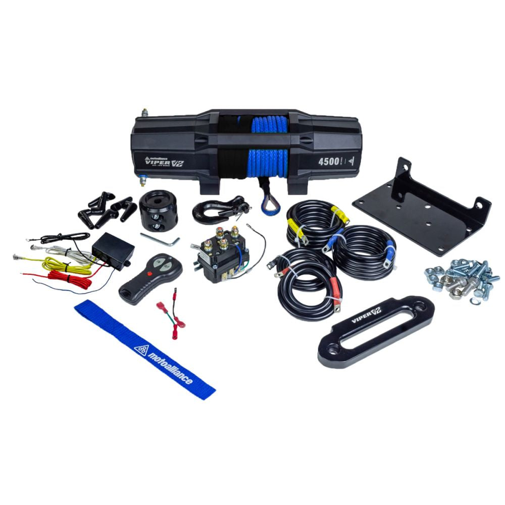 Viper V2 UTV Winch Kit 6000 lb Standard Spool With 40 Feet Orange Synthetic Rope With Mount For Polaris RZR Models 2015-2021