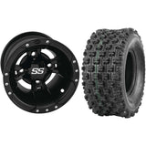 Set of 2 Mounted Wheel and Tire Kit Wheel: 9x8 3+5 4/115 Tire: 20x11-9 4 Ply