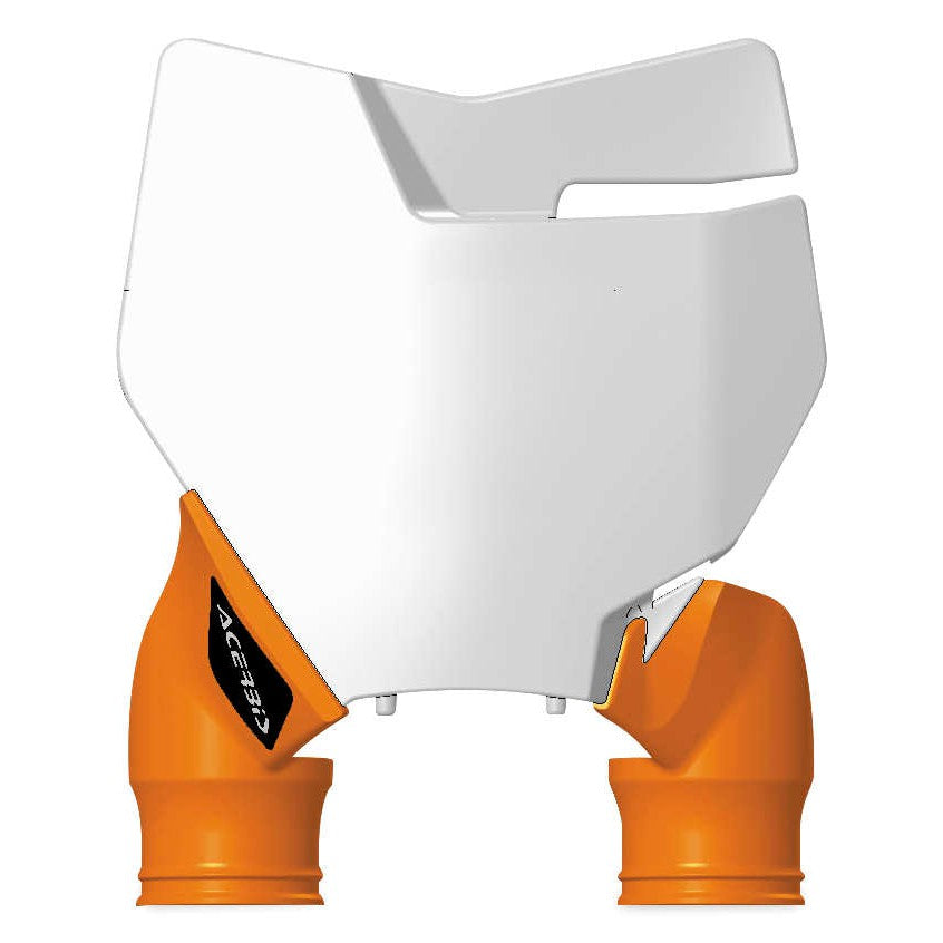 Acerbis White/Orange Raptor Front Number Plate for KTM - 2527425412
