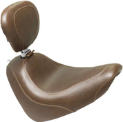 Mustang Wide Tripper Solo Seat Smooth With Backrest Brown 83010