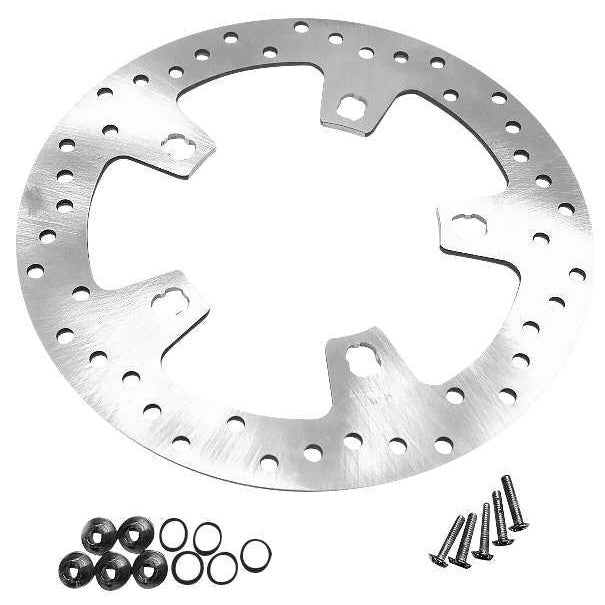 Bikers Choice Drilled Front Brake Rotors For - 144152 with Hardware Silver