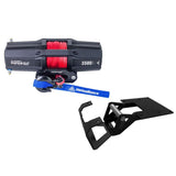 Kit de cabrestante Viper V2 UTV de 1597 kg (3500 lb) con cuerda sintética roja de 12 m (40 pies) y soporte para modelos Polaris 2012-2013