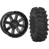 Set of 2 Mounted Wheel and Tire Kit Wheel: 14x7 4+3 4/156 Tire: 31x9.5-14 8 Ply