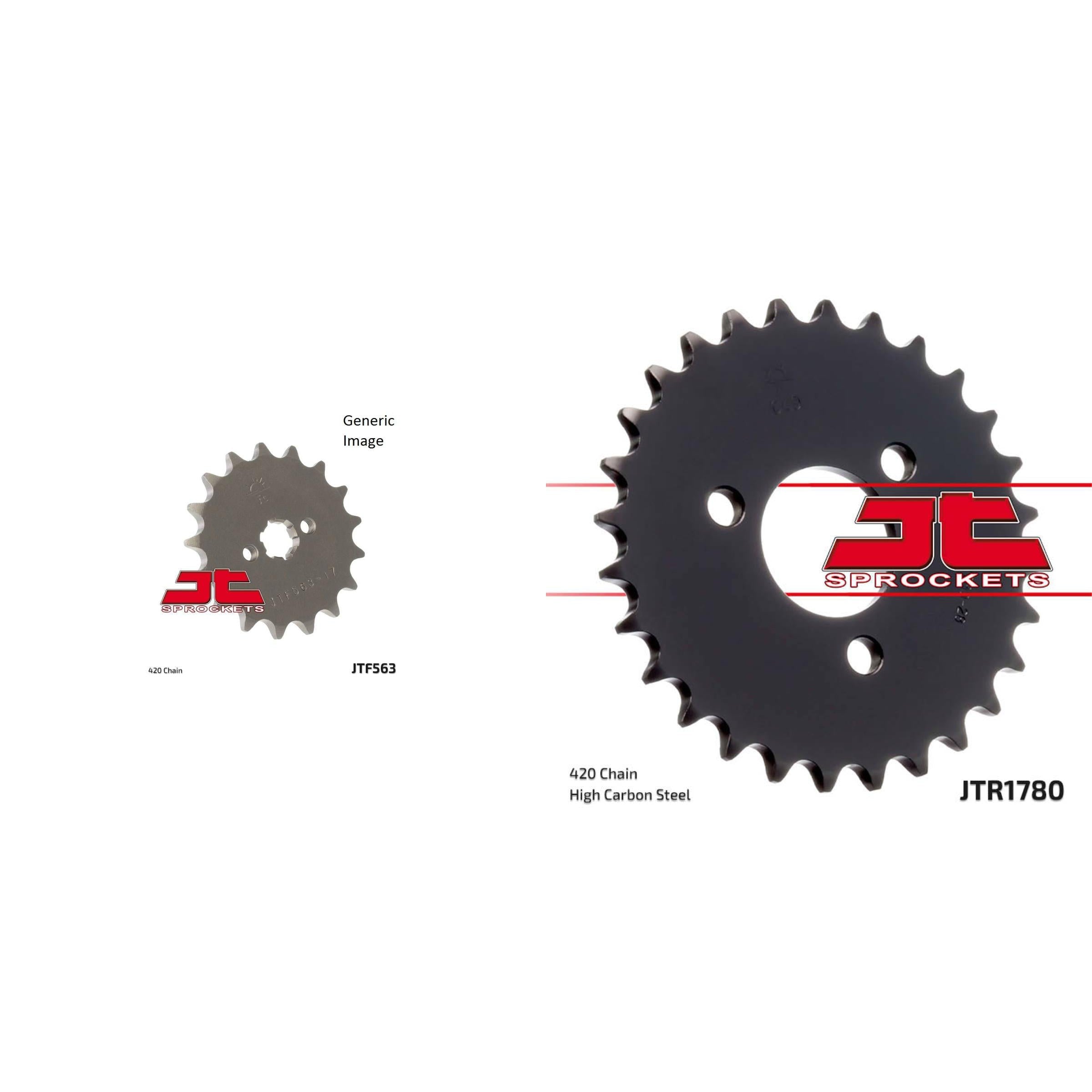 JT SPROCKETS Front and Rear Steel Sprocket Kit for OffRoad SUZUKI JR50 1985-2006