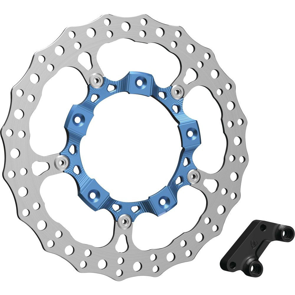 Arlen Ness 14" Left Full Floating Blue Rotor Kit 300-001