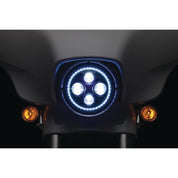 Kuryakyn Orbit Vision 7" LED Headlight Halo Harley 91-2017 Touring Softail Dyna