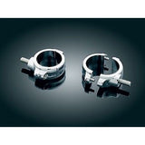 KURYAKYN CHROME STURDY 49MM 49 MM 2 PIECE FORK MOUNTS FOR HARLEY DAVIDSON MODELS