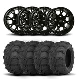 Llantas negras ITP Hurricane de 14" y neumáticos Mud Lite [27x12-14]