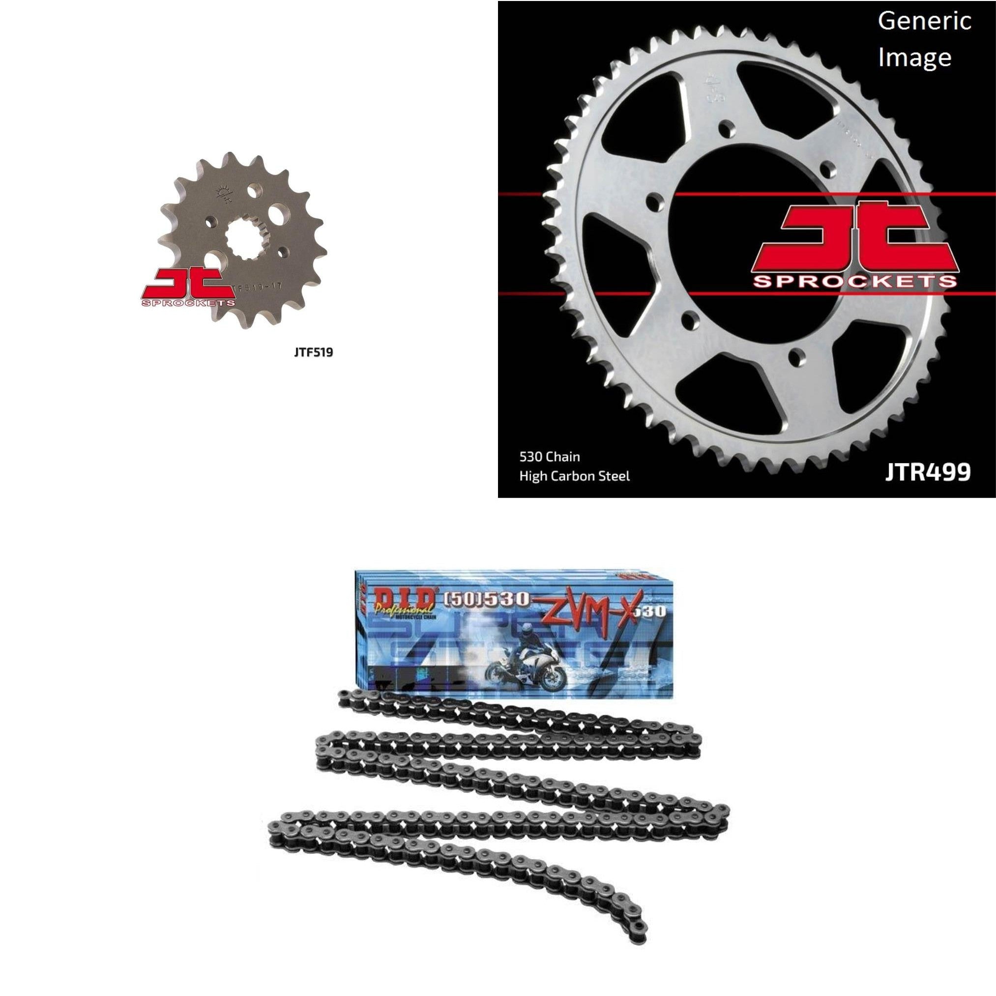 530ZVM-X Natural, Front & Rear Sprocket Kit for KAWASAKI ZXR750 J 1991-1992
