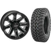 Set of 2 Mounted Wheel and Tire Kit Wheel: 14x7 5+2 4/137 Tire: 28x10-14 8 Ply