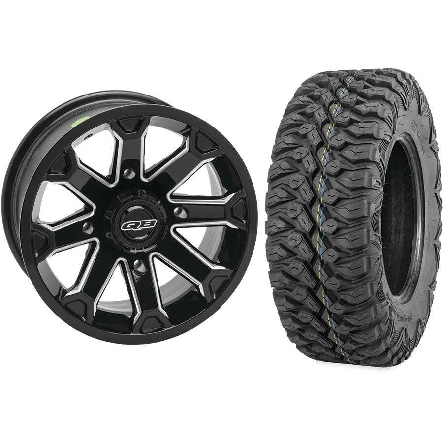 Set of 2 Mounted Wheel and Tire Kit Wheel: 14x7 5+2 4/137 Tire: 28x10-14 8 Ply