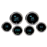 Dakota Digital Odyssey II Universal Round 6 Gauges Kit Teal Display ODYR-60-1