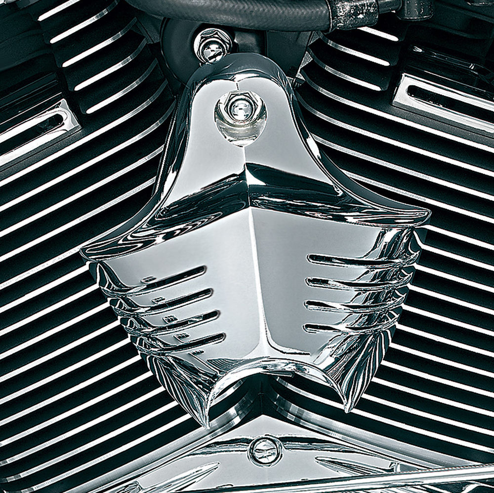 KURYAKYN CHROME V SHIELD HORN COVER FOR 1995-2016 STOCK HORN HARLEY DAVIDSONS HD