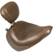 Mustang Wide Tripper Solo Seat Smooth With Backrest Brown 83055