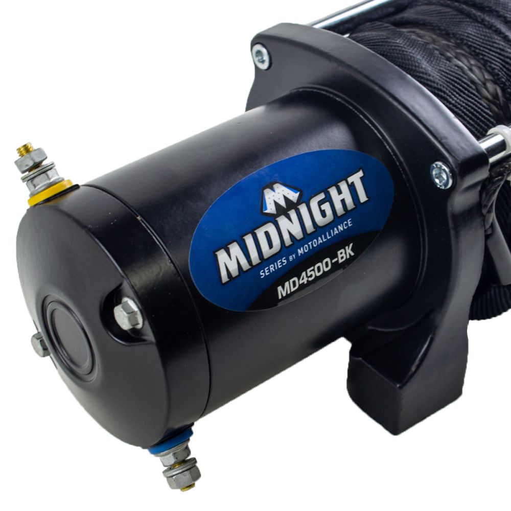 Viper Midnight ATV Winch Kit 4500 lb With 50 Feet Black Synthetic Rope With Mount