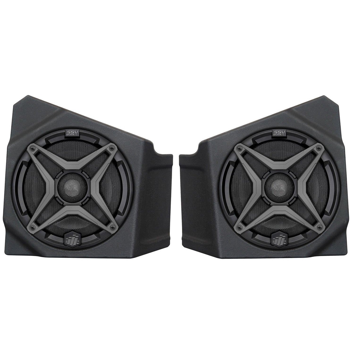 SSV Works Front Kicker 6.5" Speaker Pods With Red Grilles For Kawasaki KRF1000 20-22
