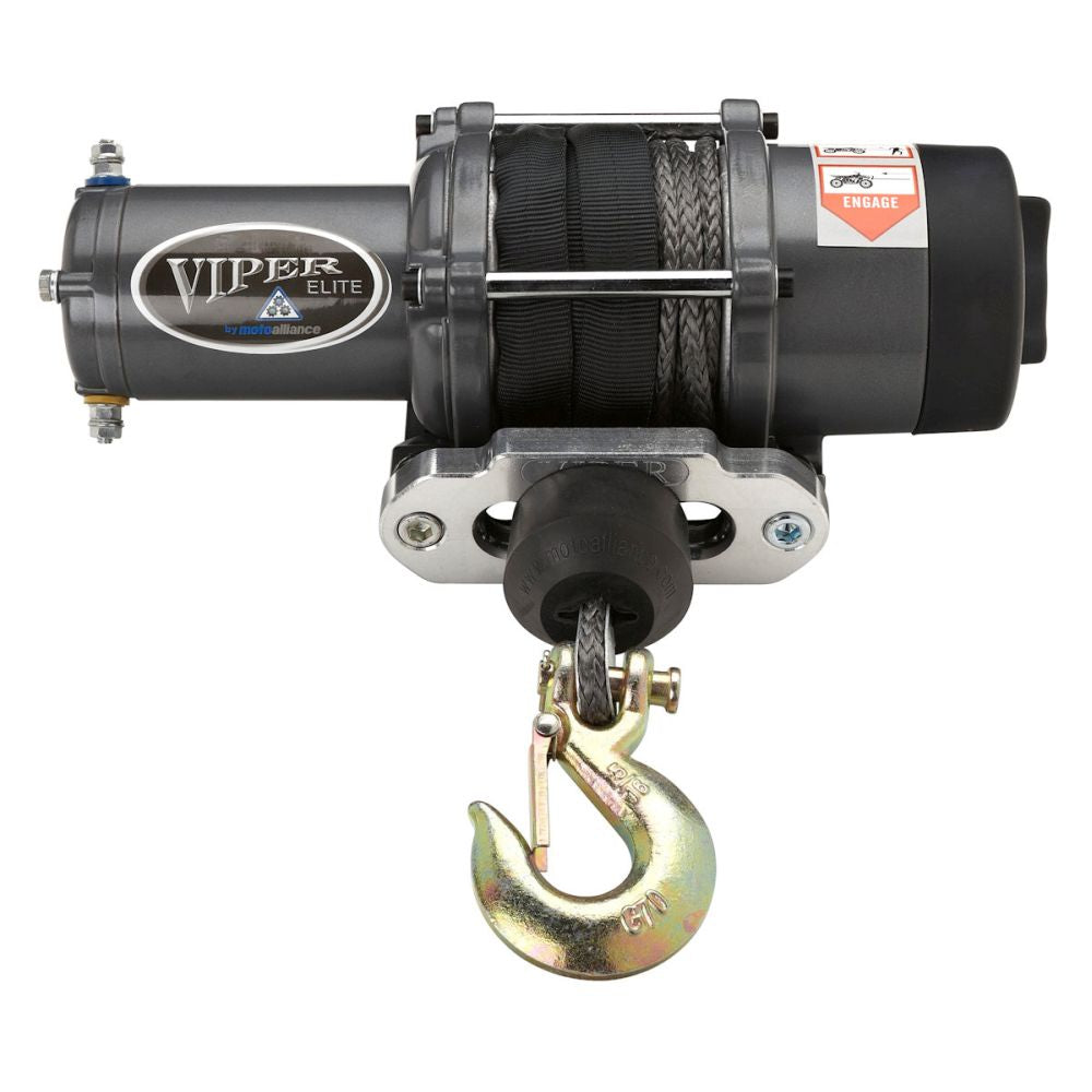 Viper Elite ATV Winch Kit 6000 lb With 40 Feet Black Synthetic Rope With Mount