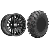 Set of 2 Mounted Wheel and Tire Kit Wheel: 14x7 4+3 4/156 Tire: 27x11-14 8 Ply