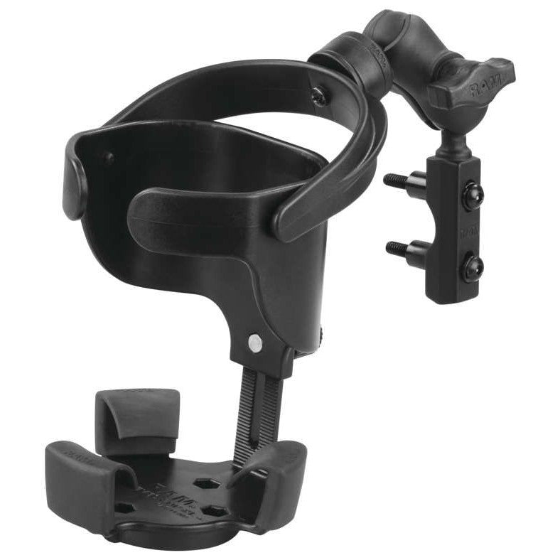 Ram Mounts Level XL Cup Holder With Brake/Clutch Reservior Base and Short Arm Black - RAM-B-174-A-417U