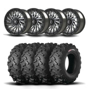Set of Four Bullite Blade Wheels 14" Gray And Kenda K3203 Mastodon AT Tires [30x10R-14]