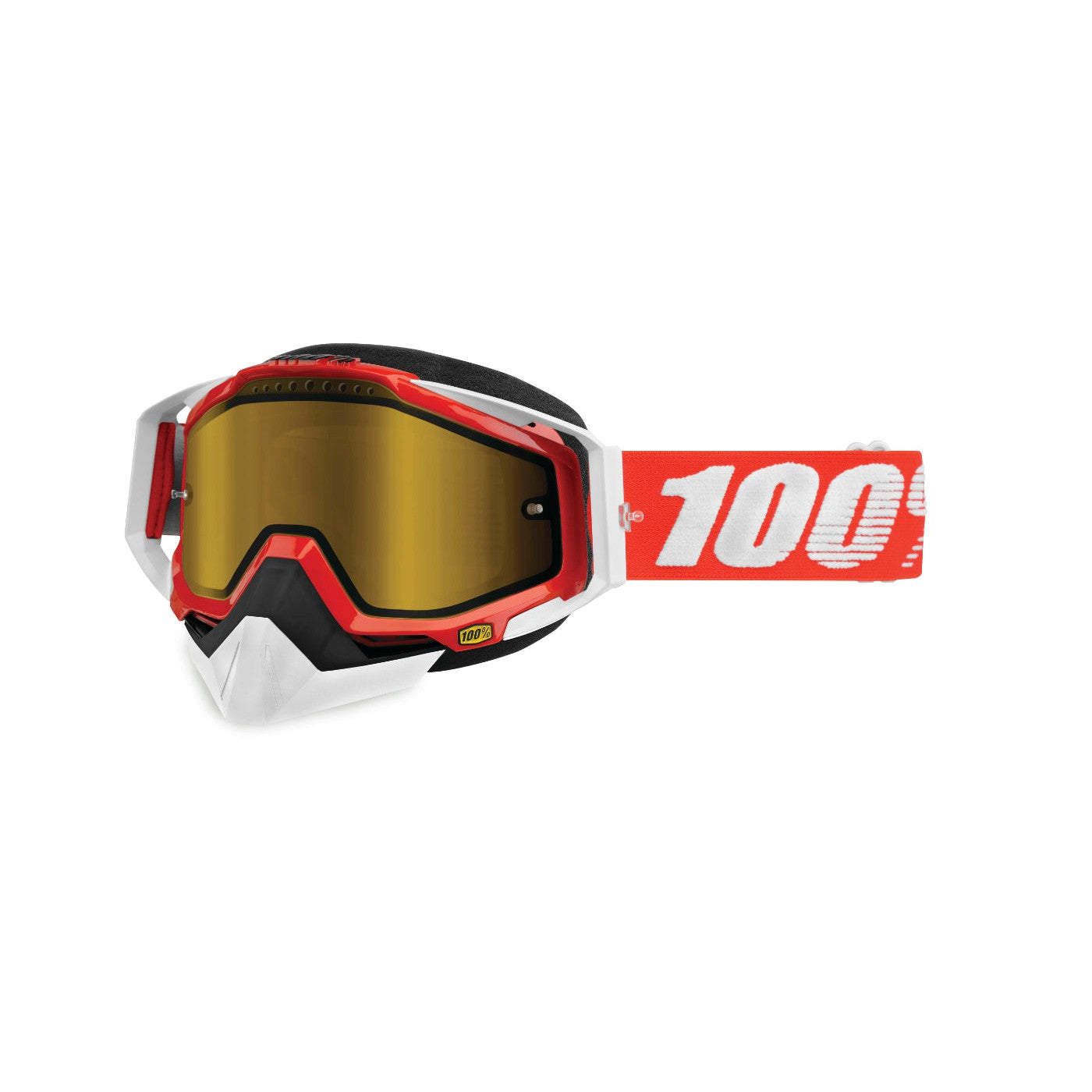 100% Gen1 Racecraft Snow Goggles Fire Red with Yellow Lens - 50103-003-02