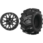 Set of 2 Mounted Wheel and Tire Kit Wheel: 14x7 4+3 4/156 Tire: 28x11-14 6 Ply