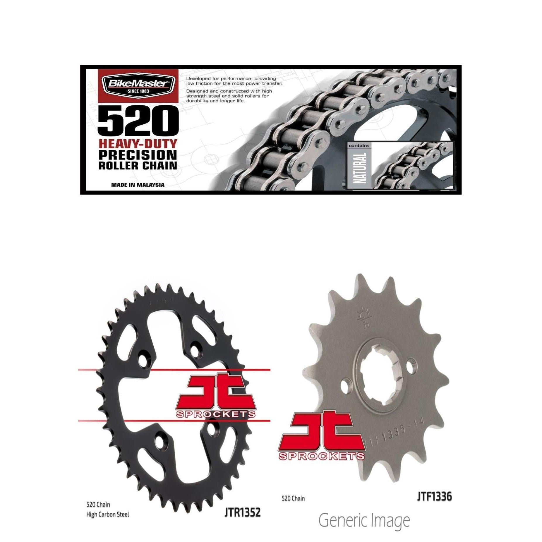 520H Heavy-Duty Chain, Front & Rear Sprocket Kit for HONDA ATC350X 1986