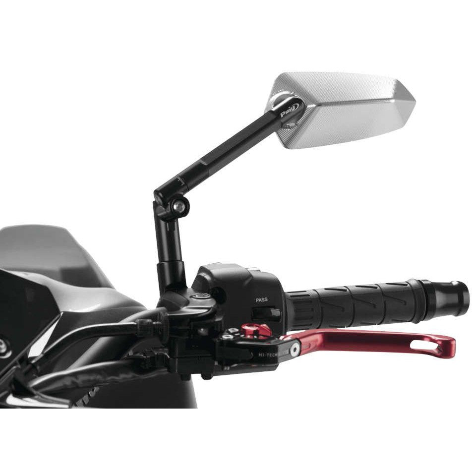 Puig F1.1 Racing Mirror Black/Aluminum Left - 018ND