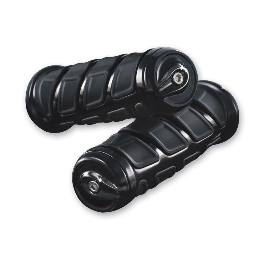 KURYAKYN GLOSS BLACK KINETIC GRIPS FOR 1" HANDLEBARS 1999-2017 HONDA MODELS 6373