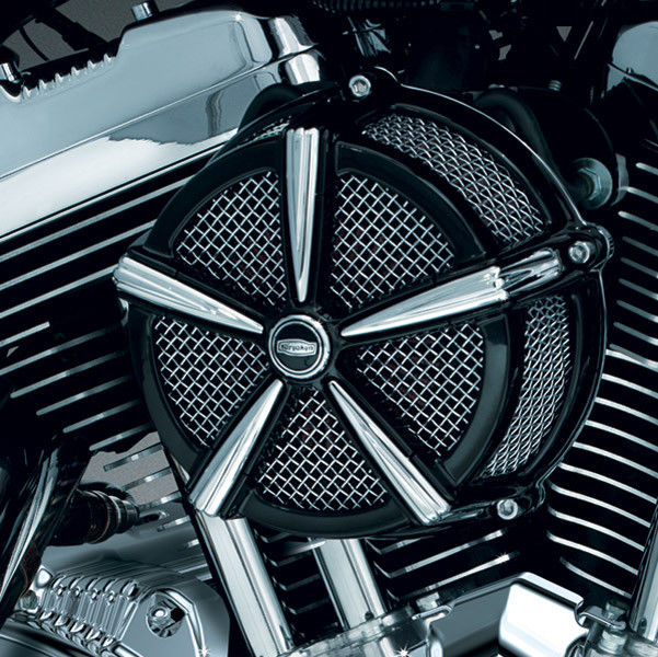 Kuryakyn 9536 Mach 2 Black and Chrome Air Cleaner Kit