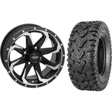 Set of 2 Mounted Wheel and Tire Kit Wheel: 14x7 4+3 4/156 Tire: 28x10-14 6 Ply