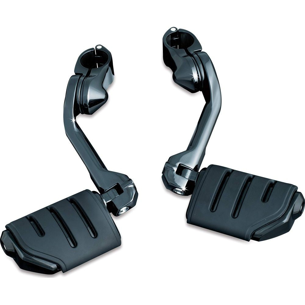 Kuryakyn Adjustable Tour-Tech Cruise Mounts with Pegs Gloss Black Long