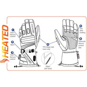 Katahdin Heated Snowmobile Gloves XS 100% Waterproof Genuine Leather