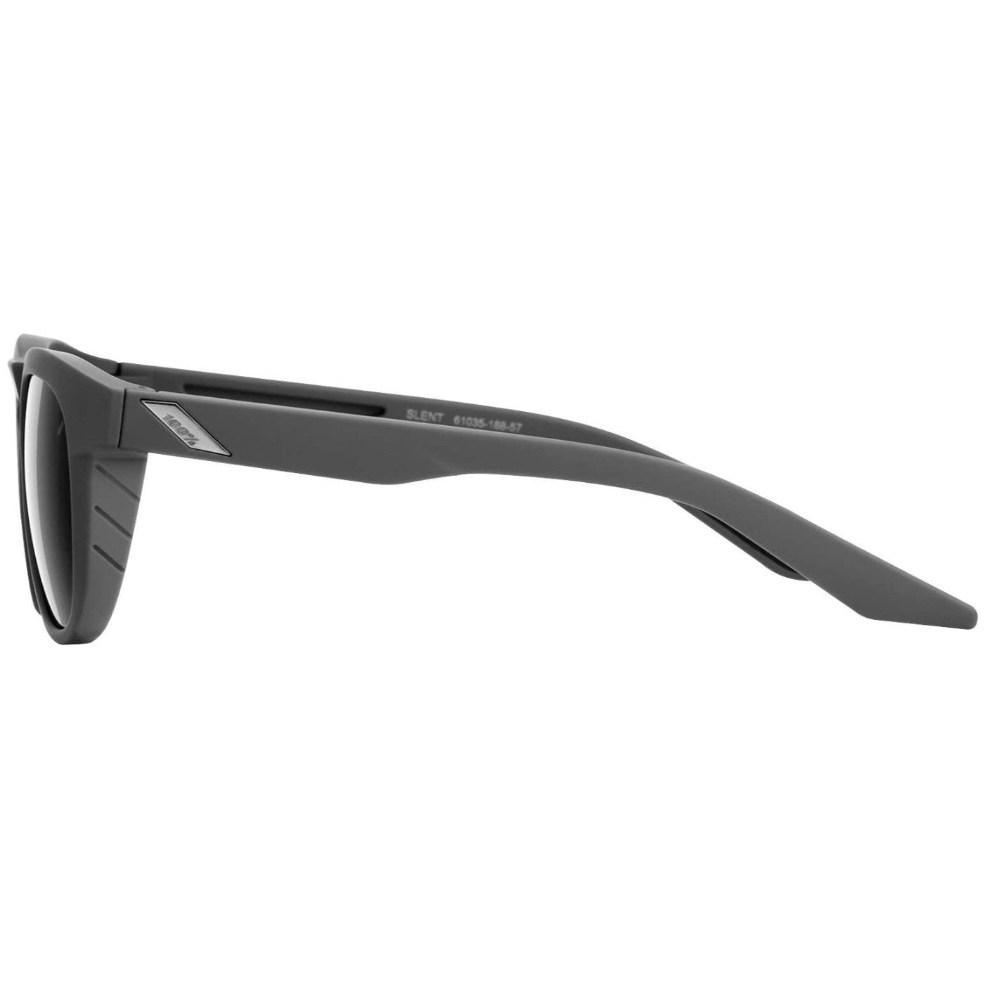 100% Slent Sunglasses Soft Tact Cool Grey with Smoke Lens - 61035-188-57