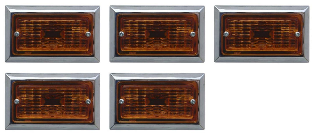Set of 5 Flush Mount Clearance Light Amber