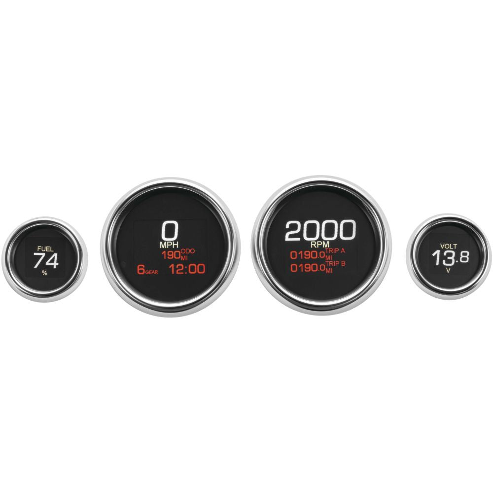Dakota Digital MLX Series 4 Gauge Set Chrome - MLX-8496