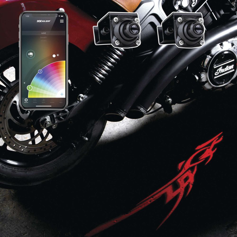 XK Glow CurbFX 2-Piece LED Light Projector Kit Tattoo - XK-CFX-STA-TATOO