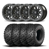 Juego de cuatro ruedas Bullite Rider de 15" grises y neumáticos Kenda K3201 Mastodon HT [35x10R-15]