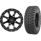 Set of 2 Mounted Wheel and Tire Kit Wheel: 14x7 5+2 4/137 Tire: 28x10-14 8 Ply