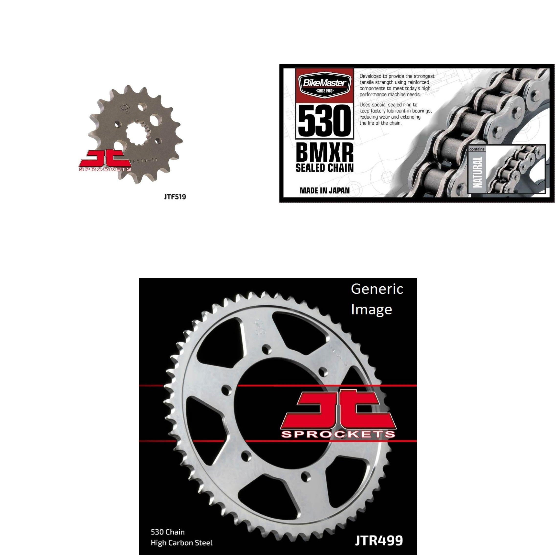 530 BMXR Chain Natural, Front & Rear Sprocket Kit KAWASAKI ZXR750R L 1993-1995